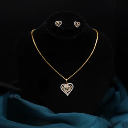 Triple Heart Harmony Necklace Set
