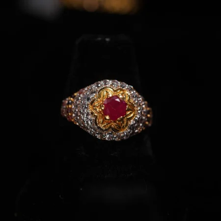 Crimson Dahlia Ring