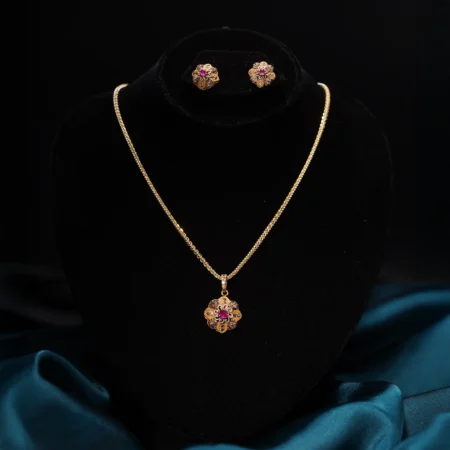 Crimson Blossom Necklace Set