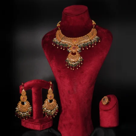 Ruby Rosette Necklace Set