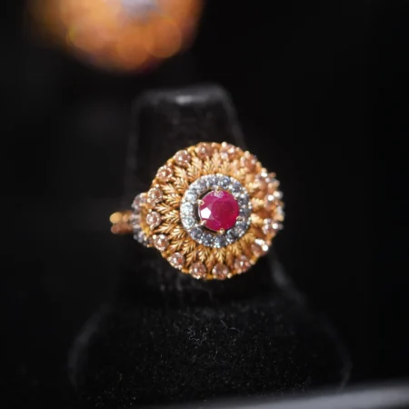 Royal Crimson Halo Ring
